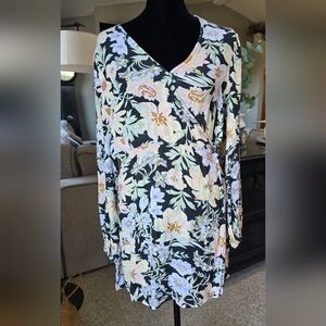 Billabong Floral Mini Dress - Black and Pastel